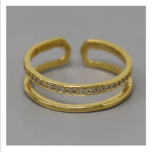 2for$20❤️🤩 Double Cubic zirconia Adjustable ring 💍 - Picture 2 of 2
